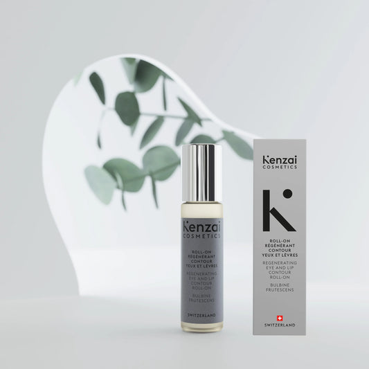 Kenzai Cosmetics Men's Regenerating Eye and Lip Contour Roll-On Swiss Made 10ml