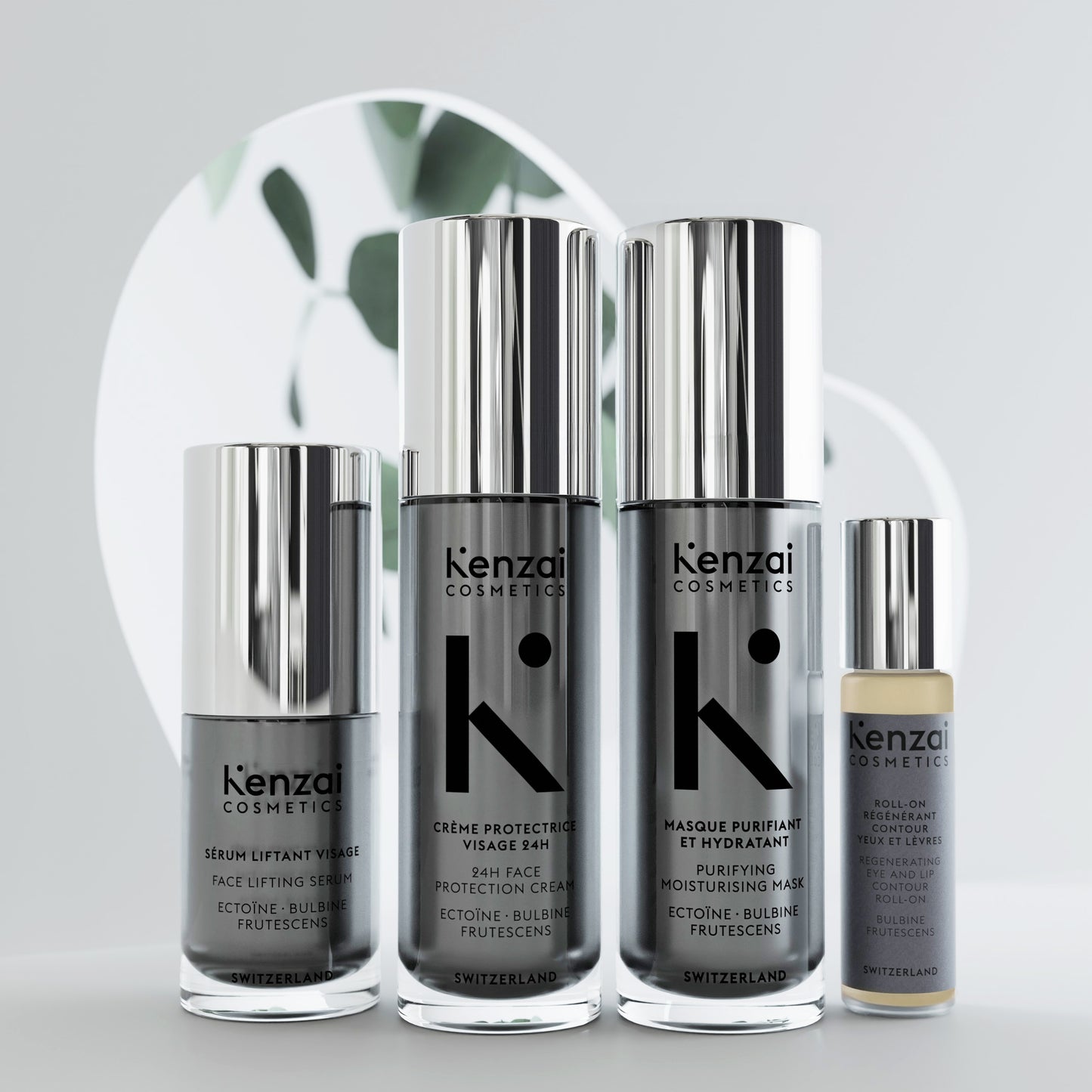 Kenzai Cosmetics Men's Regenerating Eye and Lip Contour Roll-On Swiss Made 10ml
