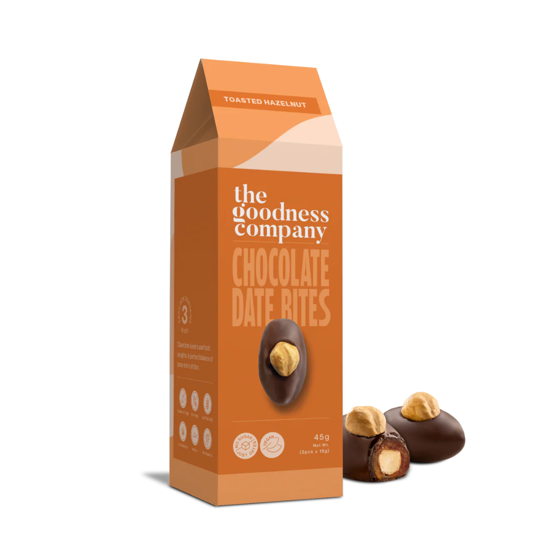 The Goodness Company Toasted Hazelnut Chocolate Date Bites - 15g X 3 Pcs