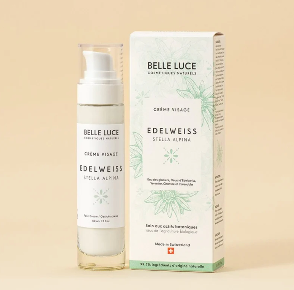 Belle Luce Organic Edelweiss and Glacier Water Day Cream - Moisturizing and Anti-aging 50ml