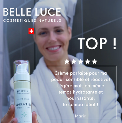 Belle Luce Organic Edelweiss and Glacier Water Day Cream - Moisturizing and Anti-aging 50ml