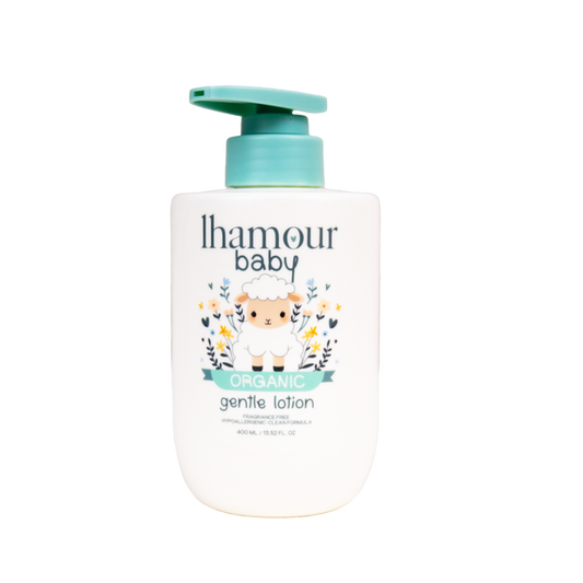 Lhamour Organic Baby Lotion - Sensitive Skin, Daily Moisturizer with Coconut Oil, Lime Flower & Vitamin E - 15.4 oz