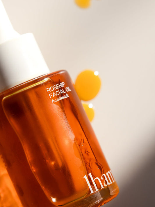 Lhamour Rosehip Facial Oil 3.2oz - Natural Organic Face Oil with Flax Seed & Sweet Orange Oil