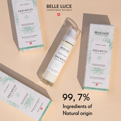 Belle Luce Organic Edelweiss and Glacier Water Day Cream - Moisturizing and Anti-aging 50ml