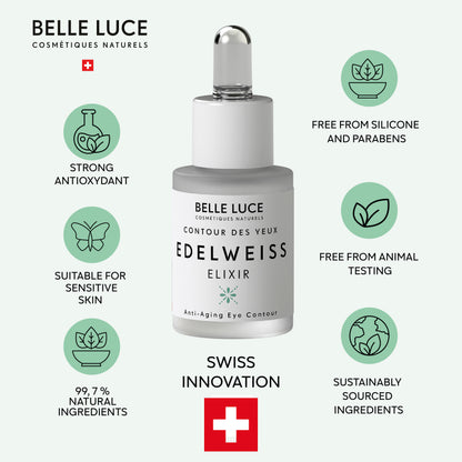 Belle Luce Organic Edelweiss Eye Contour Elixir For Anti-Aging & Sensitive Skin 15ml