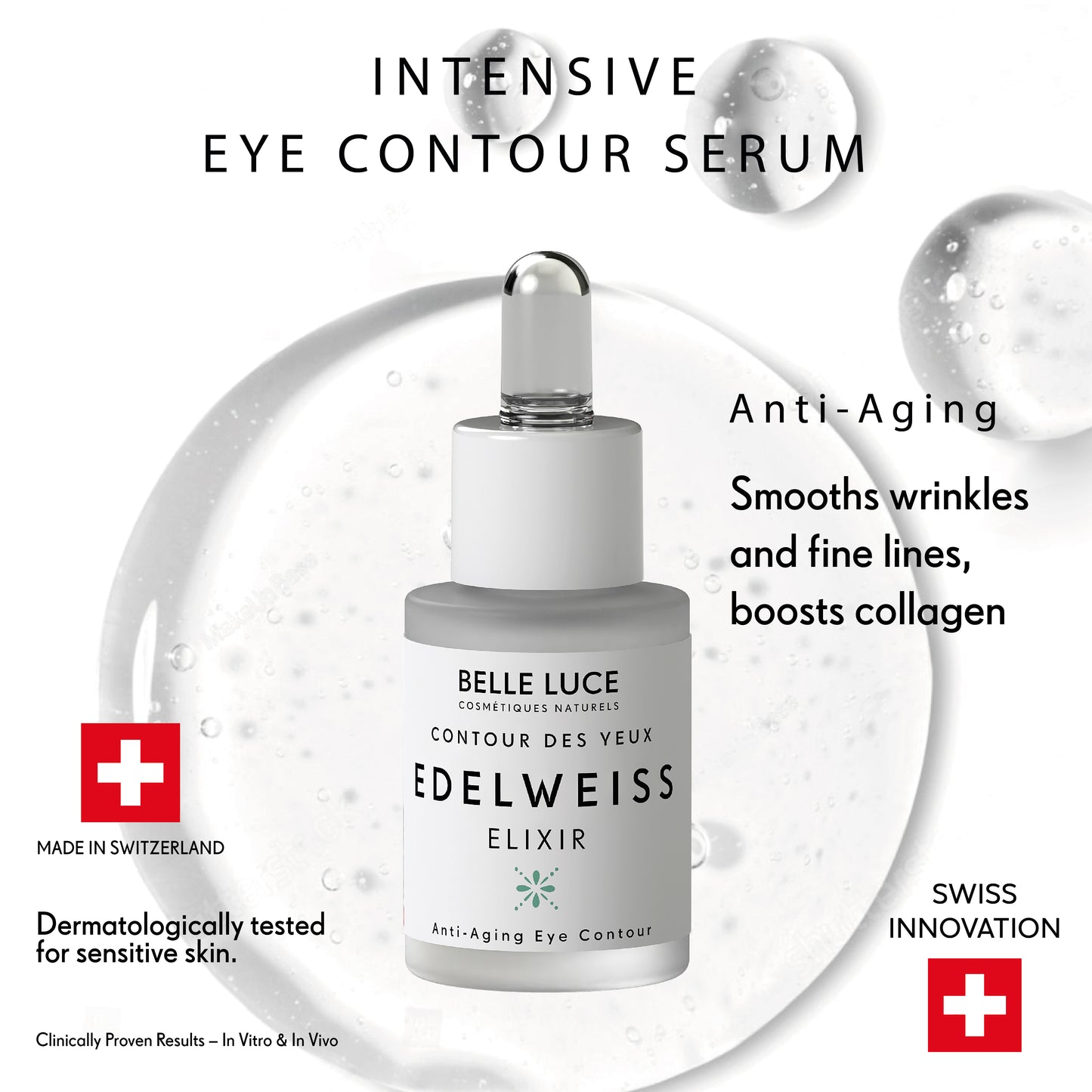 Belle Luce Organic Edelweiss Eye Contour Elixir For Anti-Aging & Sensitive Skin 15ml