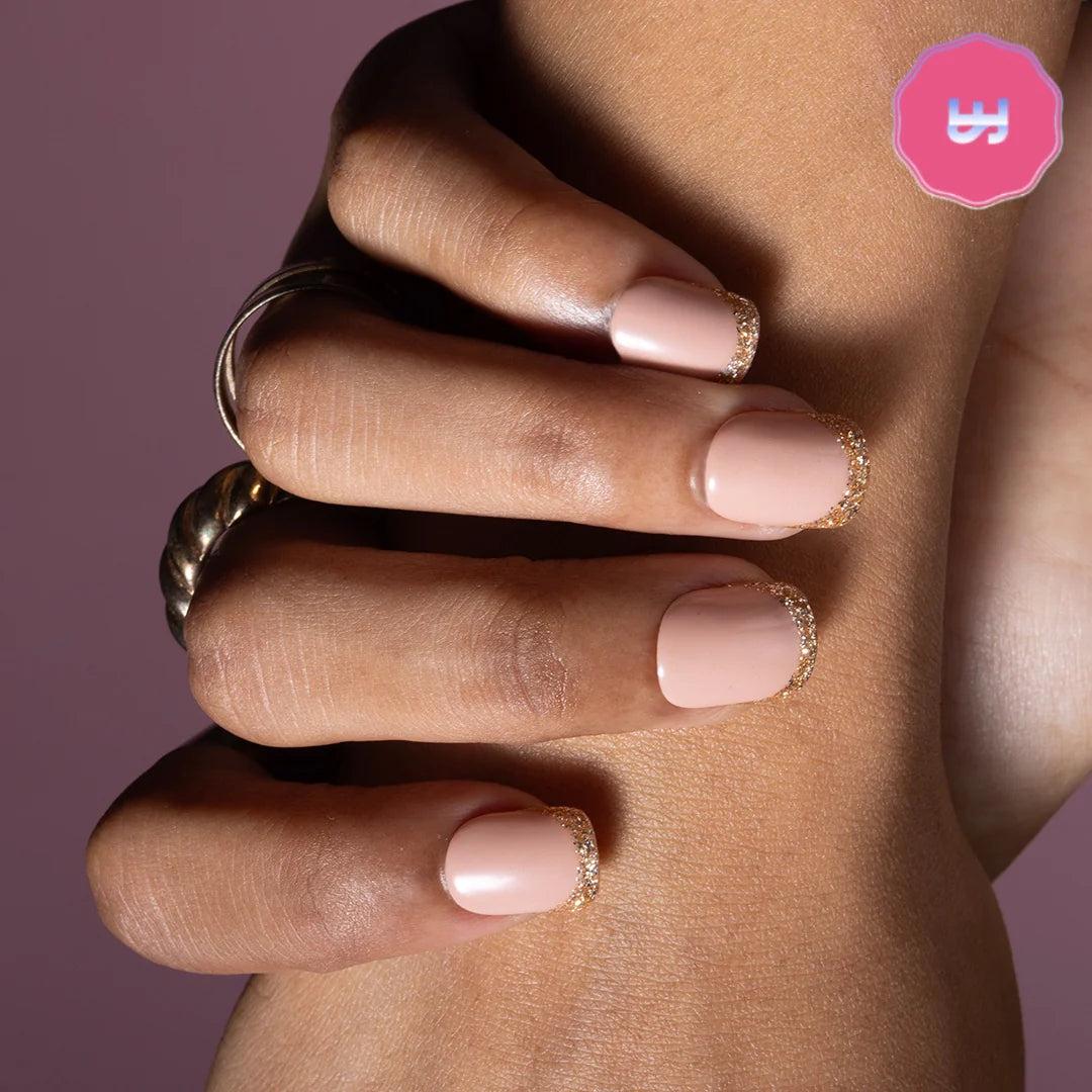 SOEZI Women's Champagne Kisses Reusable SOEZI Press On Nails - Artificial False Nail Extension