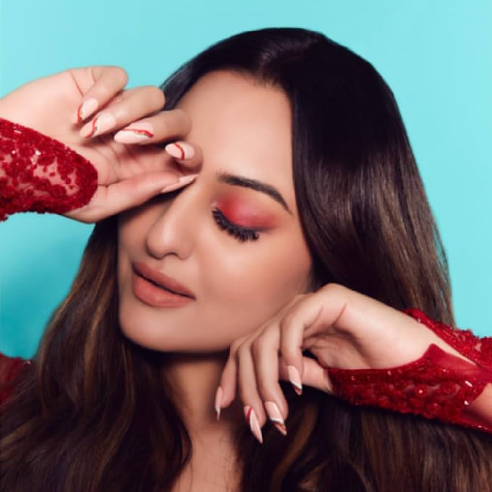 SOEZI Women's Laal Dupatte Waali Reusable SOEZI Press On Nails - Artificial False Nail Extension