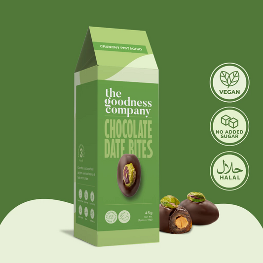 The Goodness Company Pistachio Chocolate Date Bites - 15g X 3 Pcs