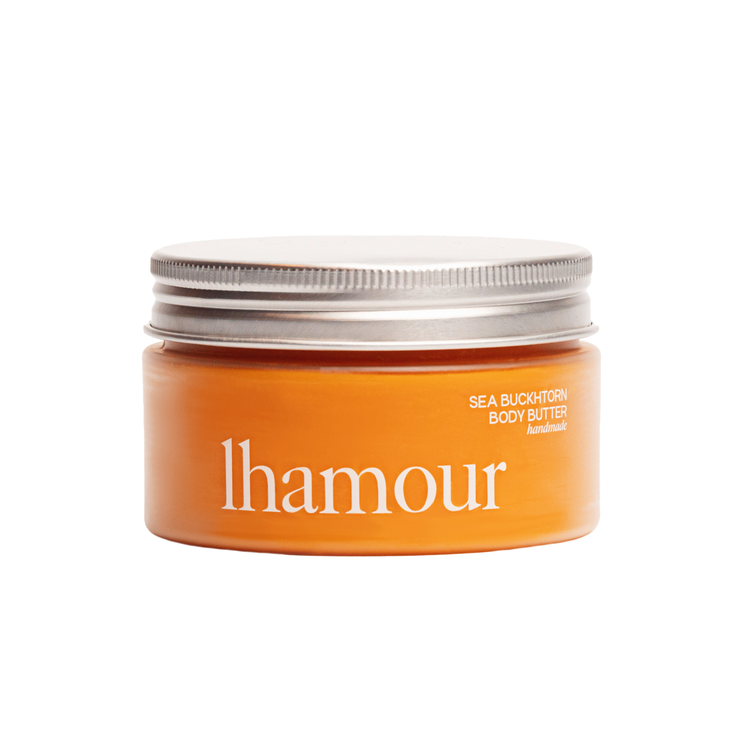 Lhamour Sea Buckthorn Body Butter 4.55 oz - Handmade Balm with Shea, Rosehip & Coconut Oil for Dry Skin